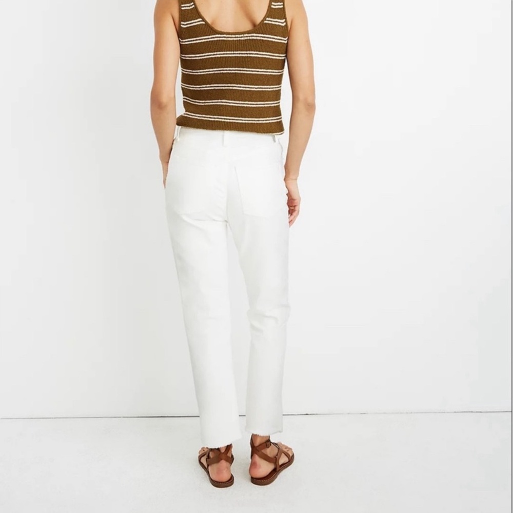 Madewell The High-Rise Slim Crop Boyjean in white size 31